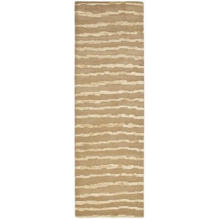 Safavieh 2 ft. 6 in. x 8 ft. Runner Contemporary Soho Beige and Gold Hand Tufted Rug SOH519B-28